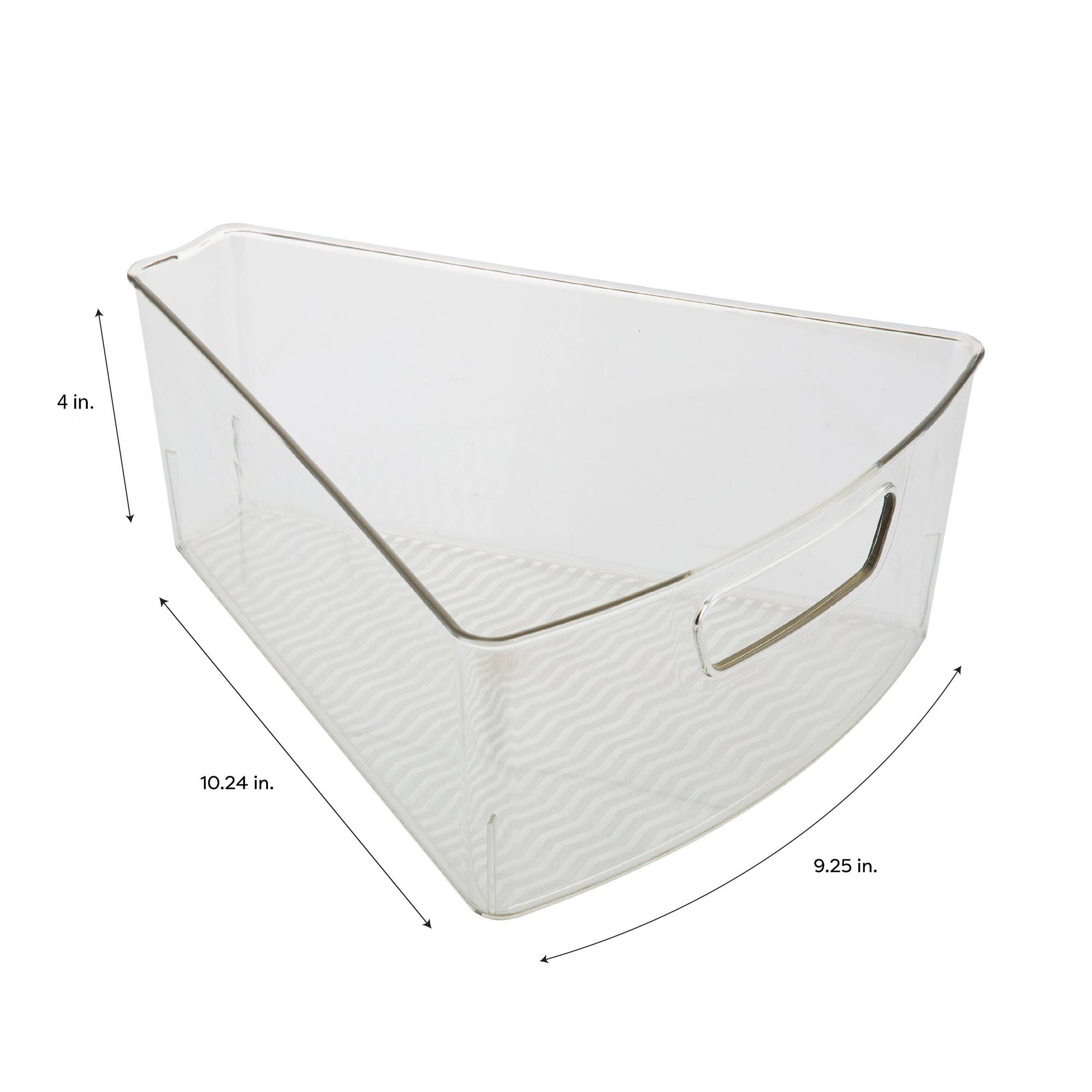Kitchen Details Clear Triangular Lazy Susan Organizer Bins, 2ct.